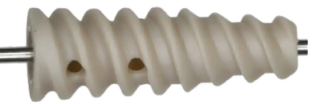 A prototype plastic medical component molded with Mantle prototype tooling