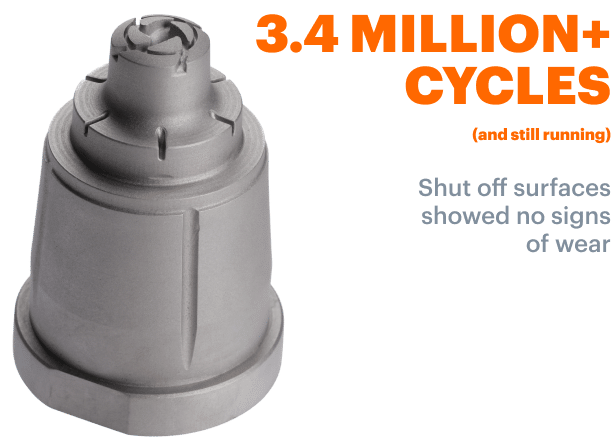 A injection mold insert that was used as production tooling to mold millions of plastic parts